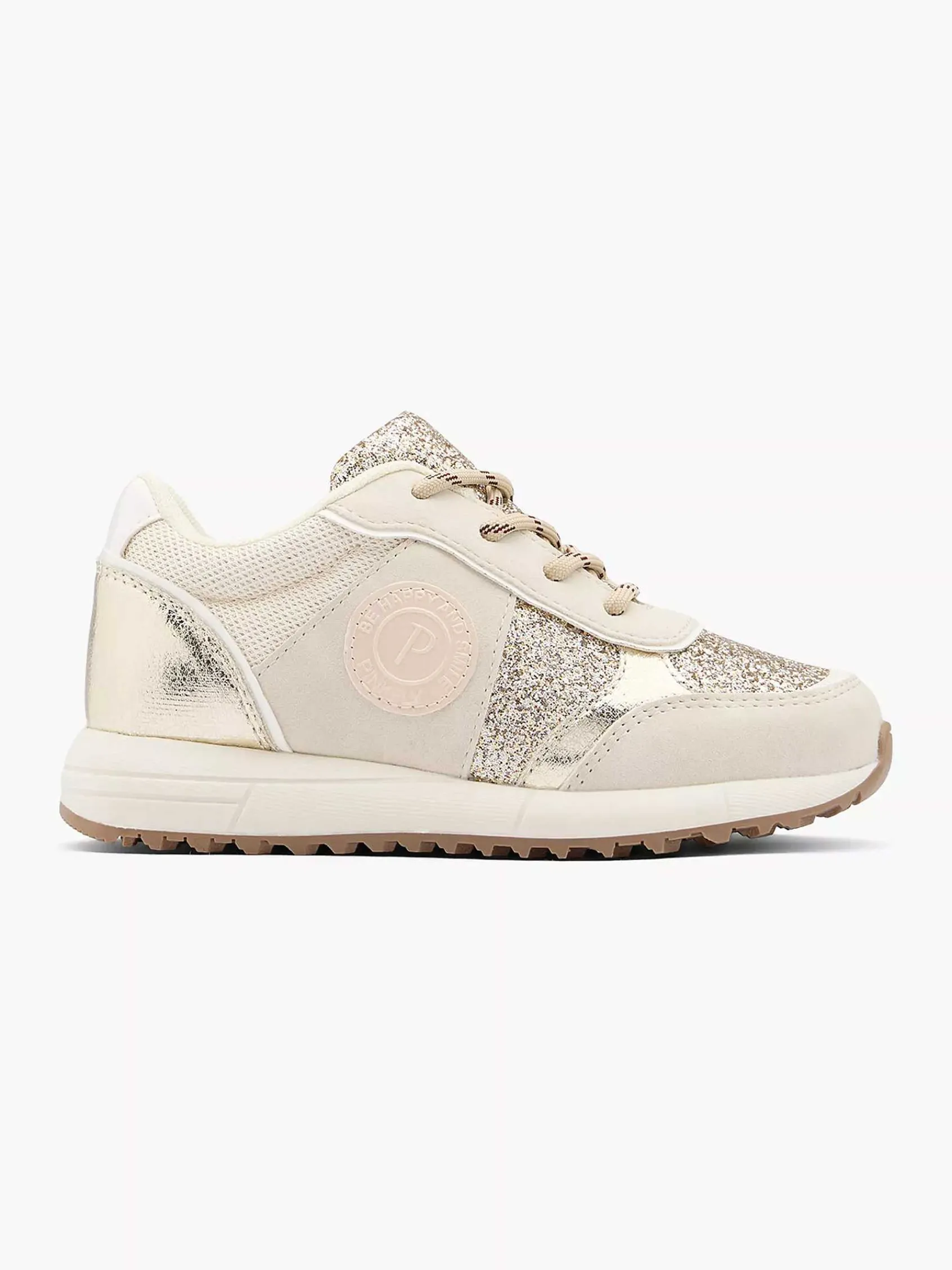 Jongensschoenen|Graceland Beige Chunky Sneaker Glitters