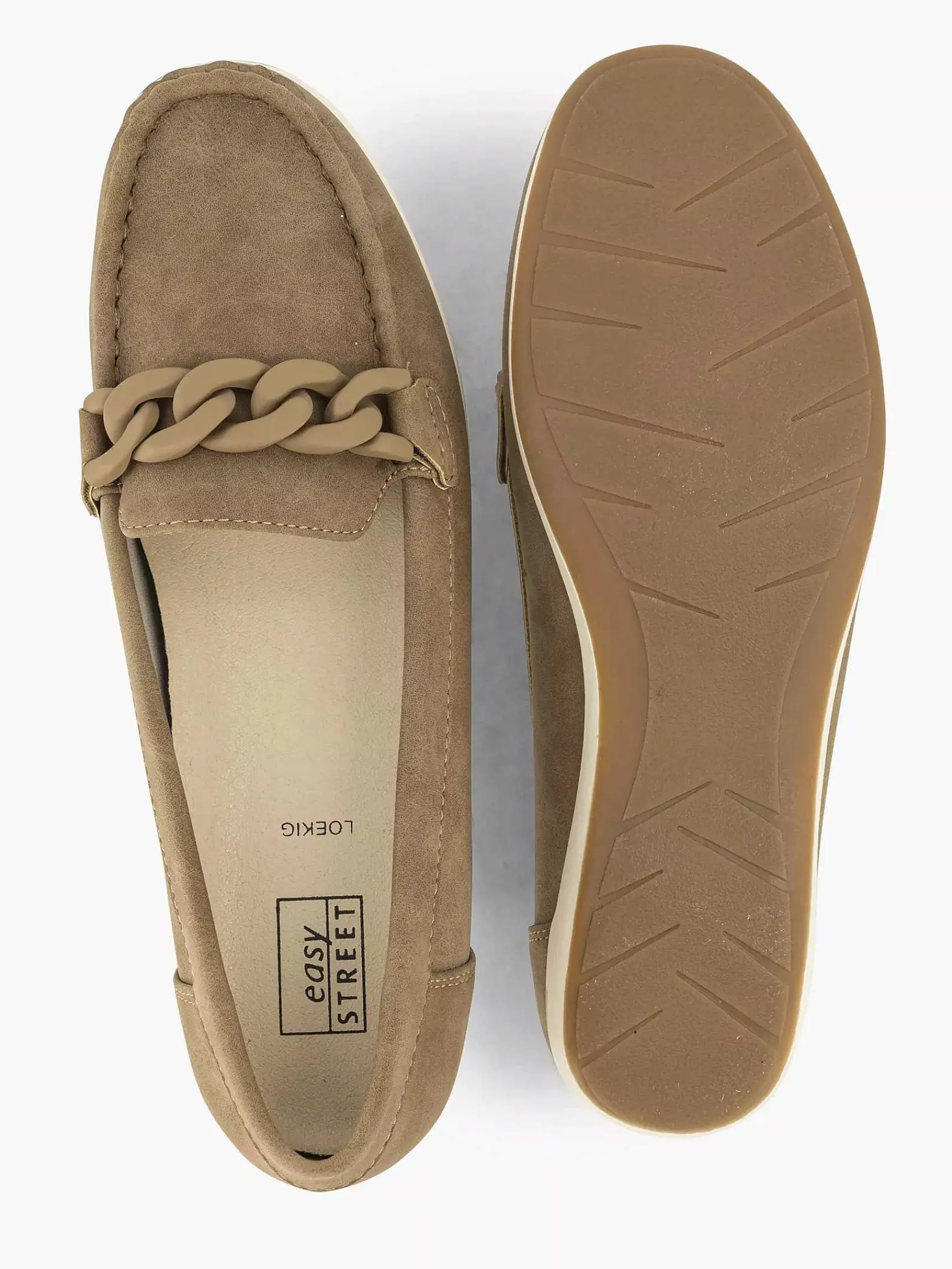 Comfort Schoenen|Easy Street Beige Comfort Instapper