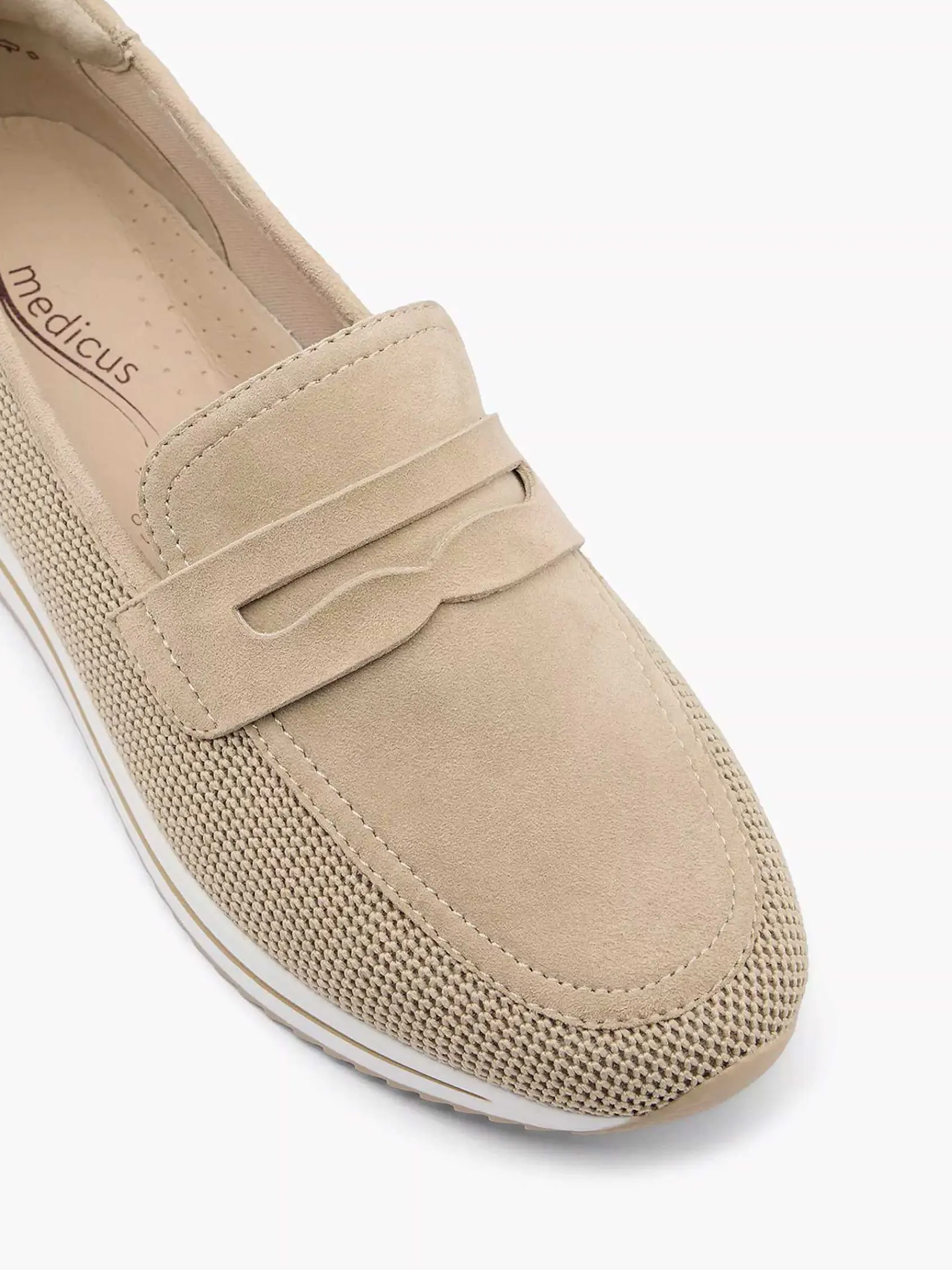 Comfort Schoenen|Medicus Beige Comfort Instapper