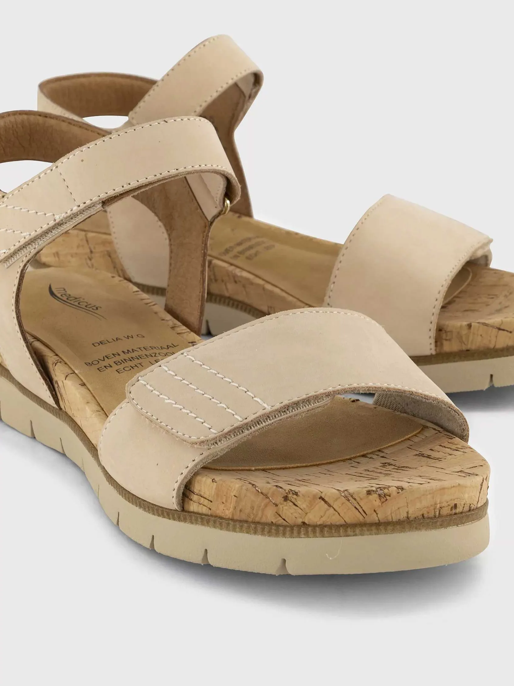 Comfort Schoenen|Medicus Beige Comfort Sandaal