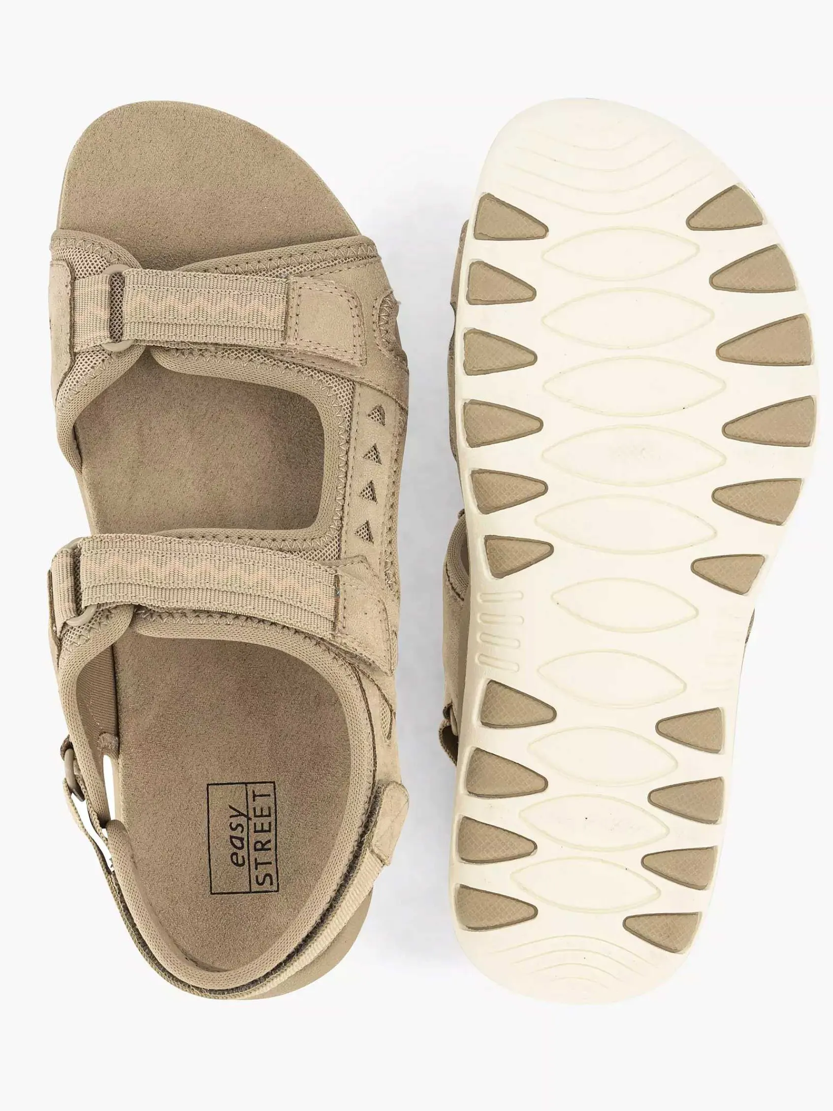 Comfort Schoenen|Easy Street Beige Comfort Sandaal
