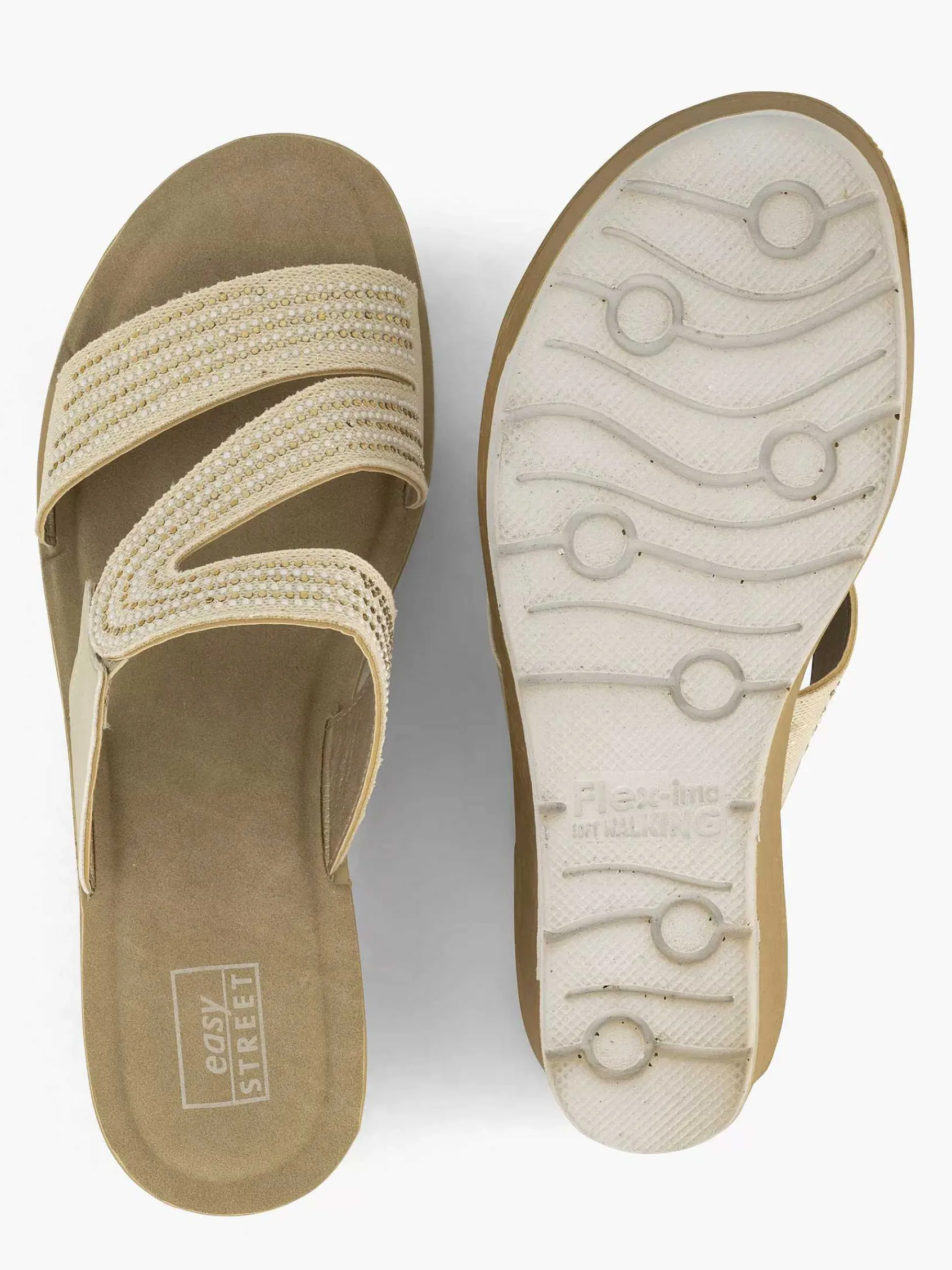 Comfort Schoenen|Easy Street Beige Comfort Slipper