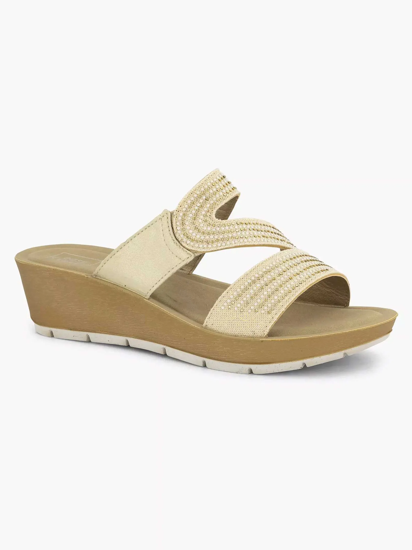 Comfort Schoenen|Easy Street Beige Comfort Slipper