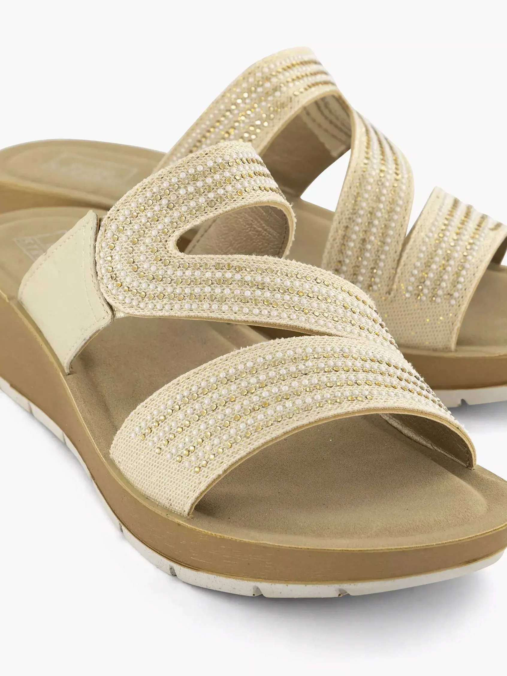 Comfort Schoenen|Easy Street Beige Comfort Slipper