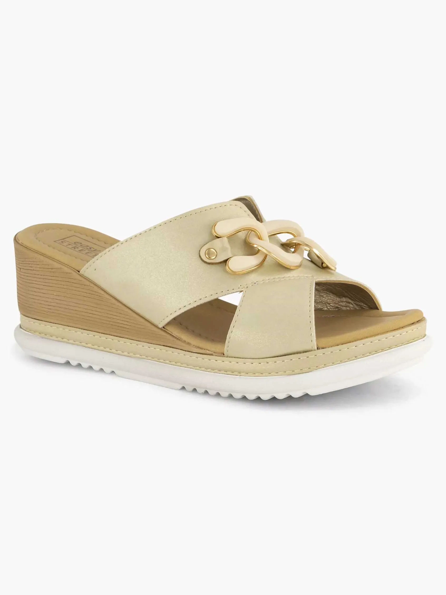 Comfort Schoenen|Easy Street Beige Comfort Slipper