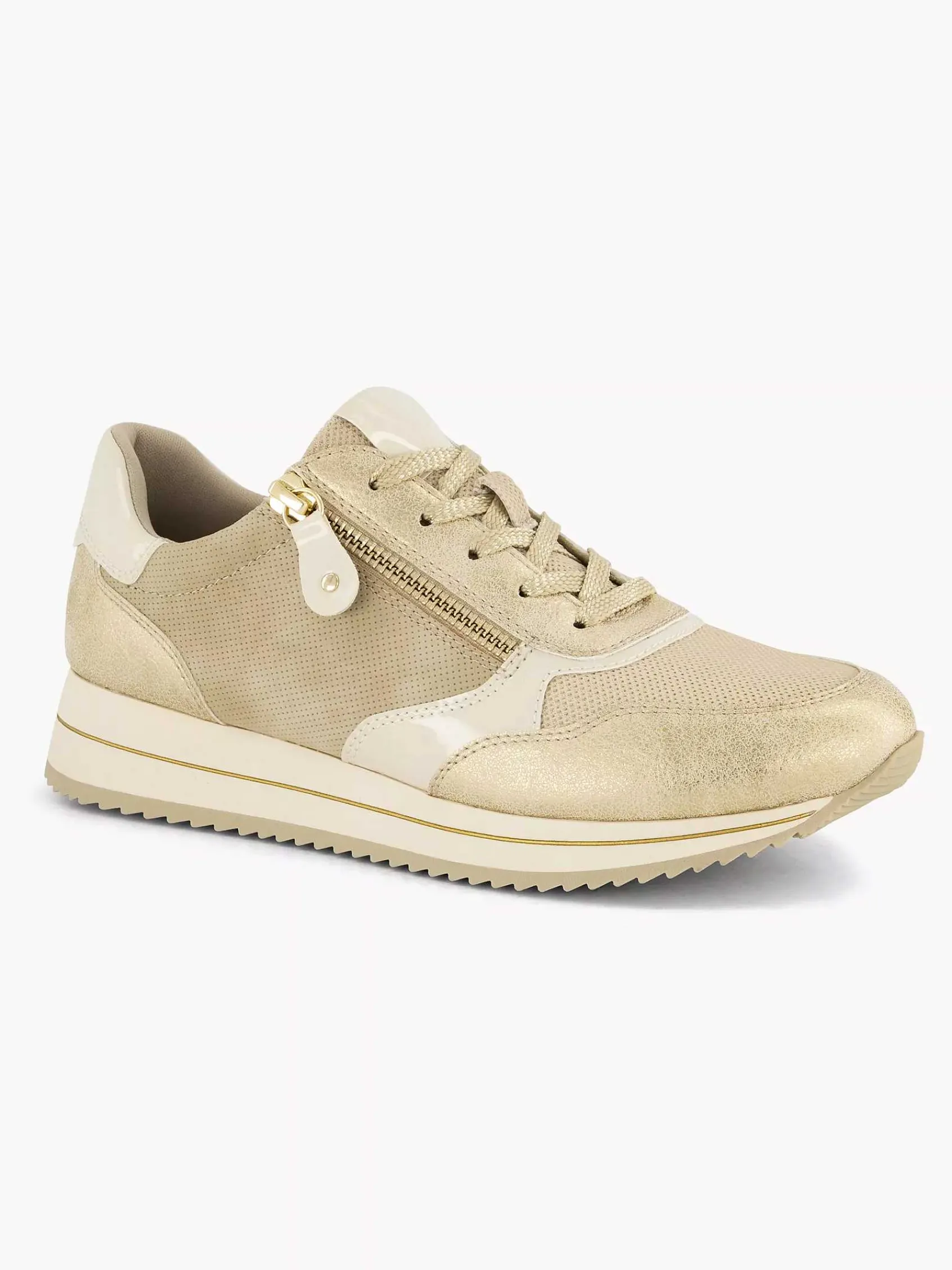 Comfort Schoenen|Easy Street Beige Comfort Sneaker