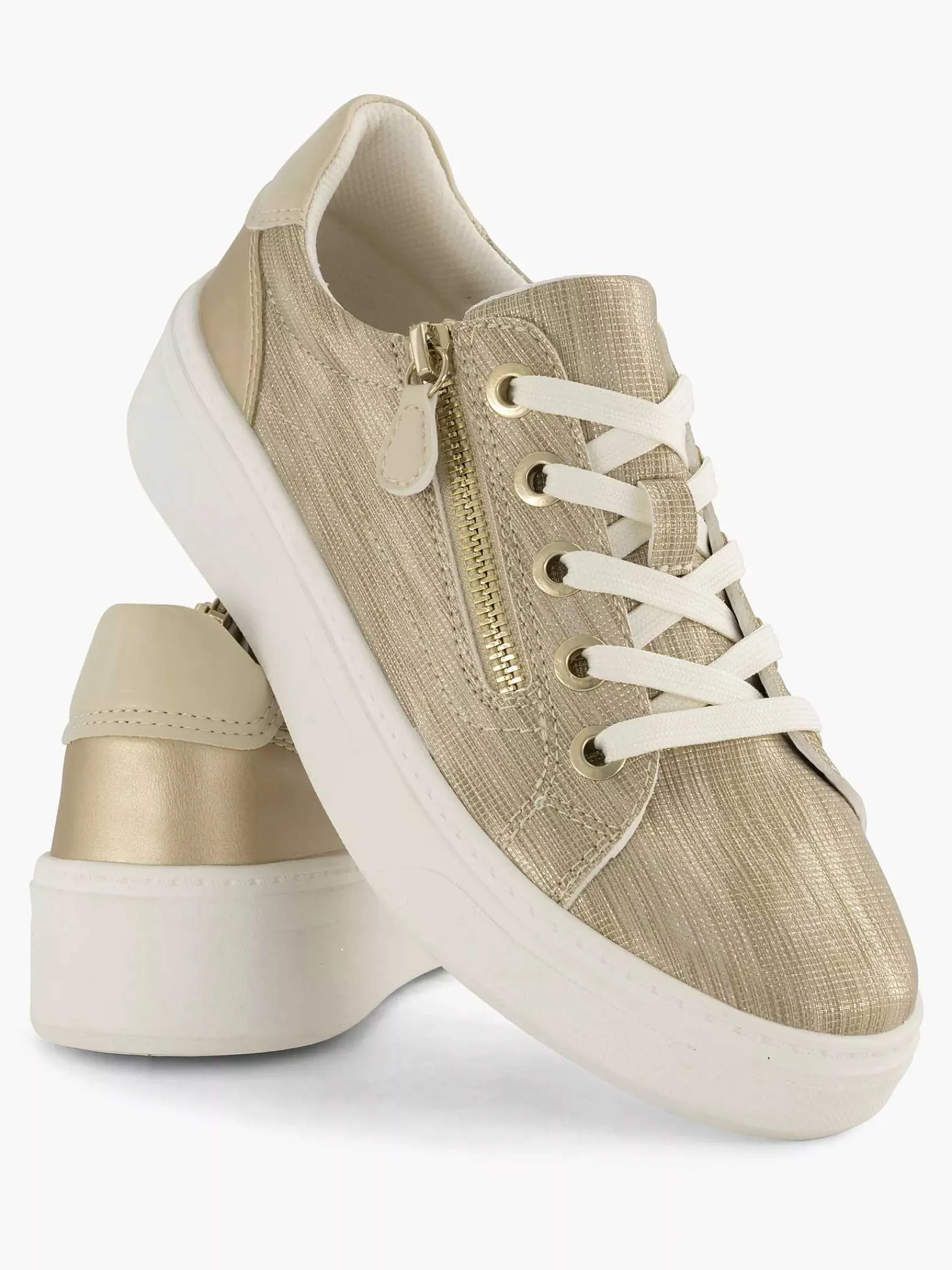 Comfort Schoenen|Easy Street Beige Comfort Sneaker