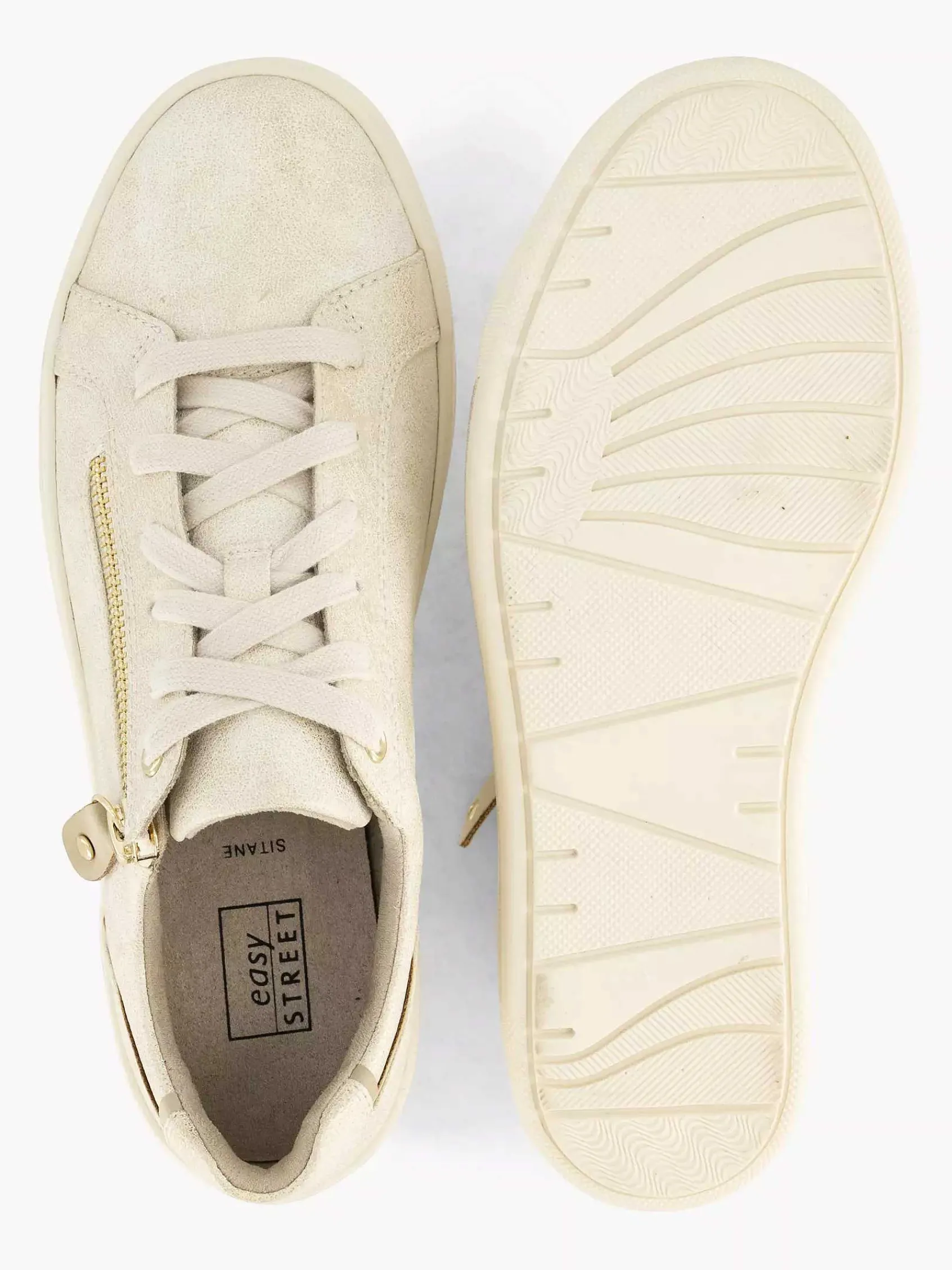 Comfort Schoenen|Easy Street Beige Comfort Sneaker