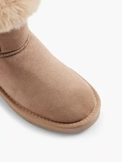 Enkellaarzen & Boots|Graceland Beige Enkelboot Gevoerd