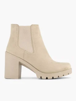 Enkellaarzen & Boots|Graceland Beige Enkellaars Hak