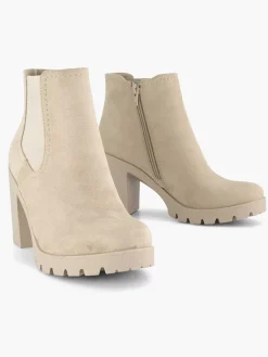Enkellaarzen & Boots|Graceland Beige Enkellaars Hak