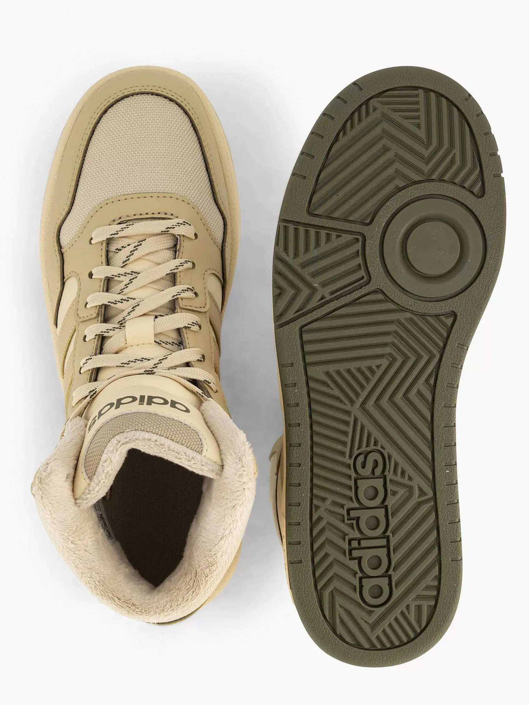 Jongensschoenen|adidas Beige Hoops Mid 3.0 K