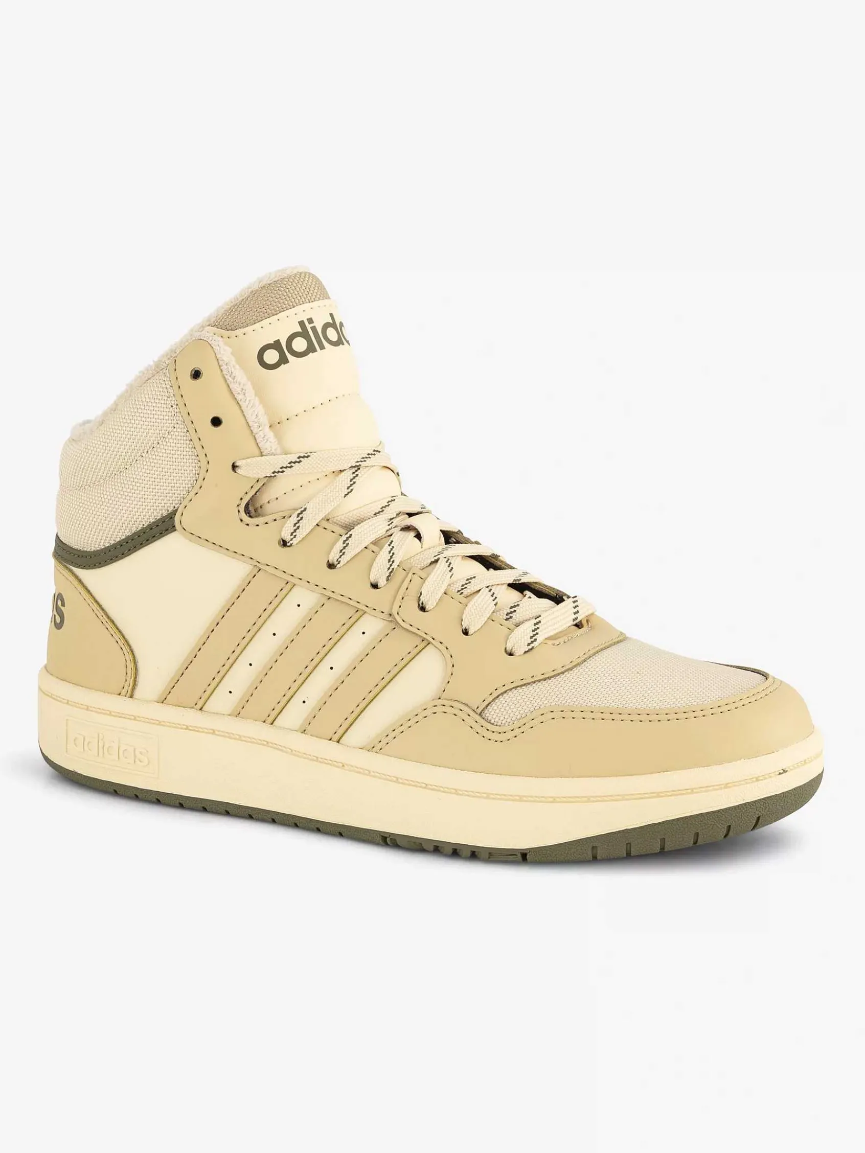 Jongensschoenen|adidas Beige Hoops Mid 3.0 K