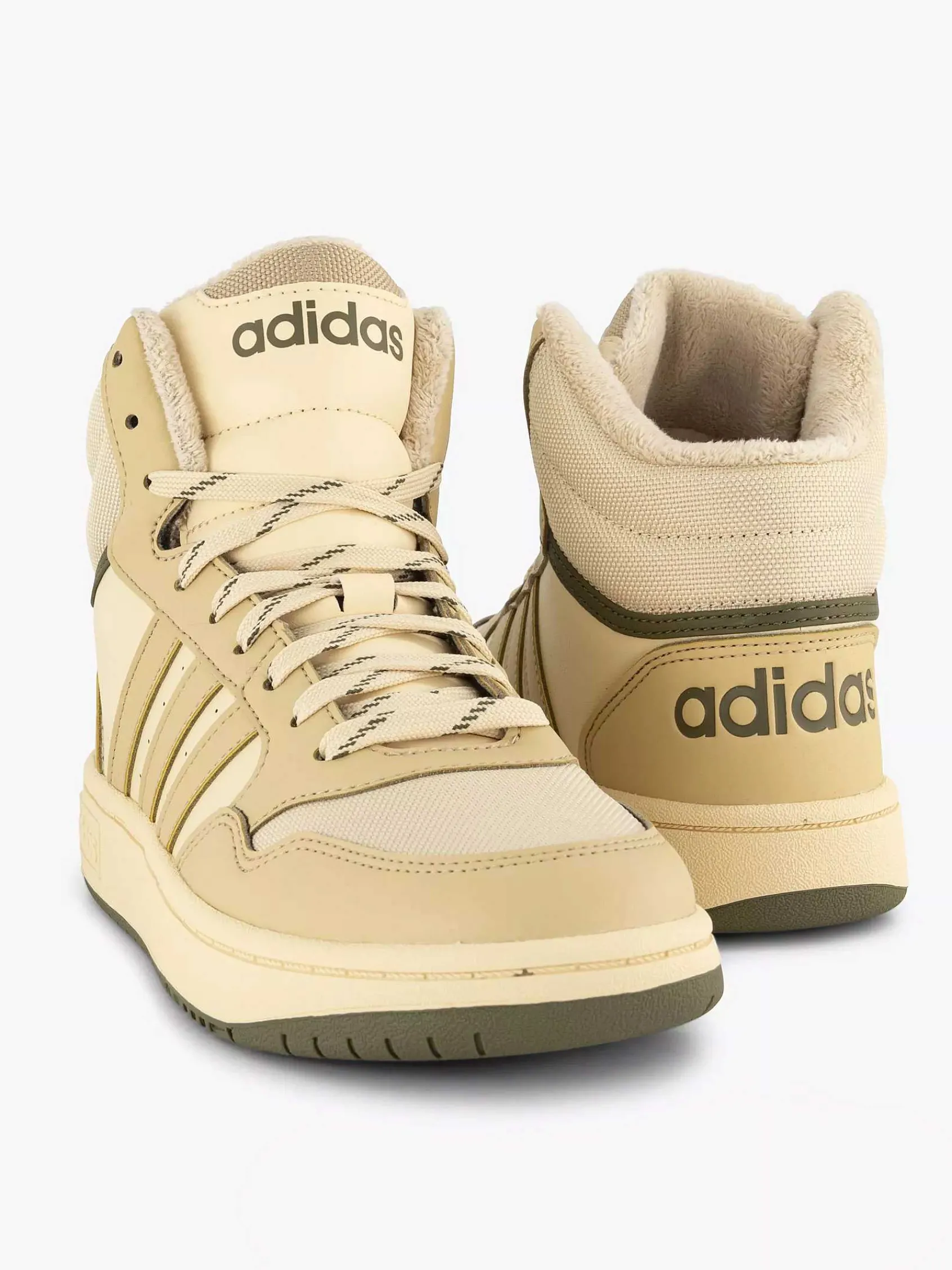 Jongensschoenen|adidas Beige Hoops Mid 3.0 K