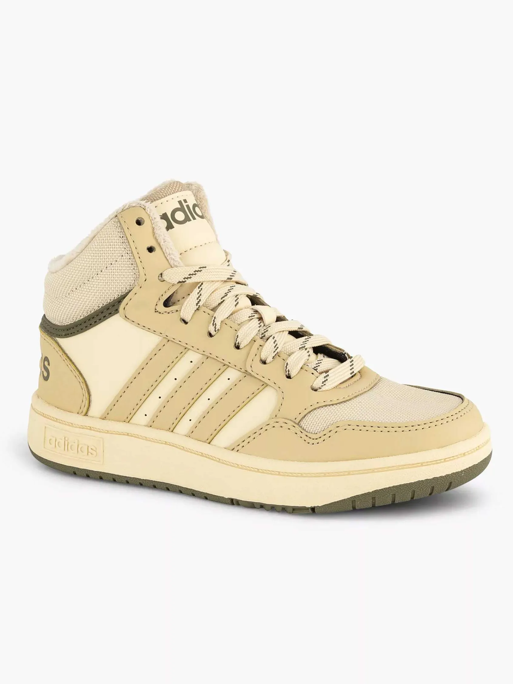 Jongensschoenen|adidas Beige Hoops Mid 3.0 K