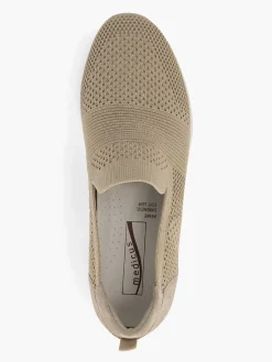 Comfort Schoenen|Medicus Beige Instap Comfort Sneaker Knitted