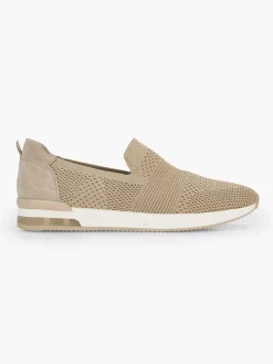 Comfort Schoenen|Medicus Beige Instap Comfort Sneaker Knitted