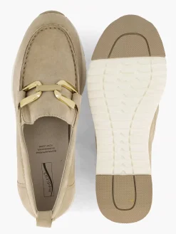Comfort Schoenen|Medicus Beige Leren Comfort Instapper