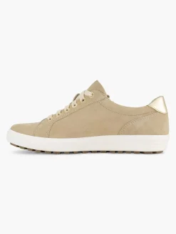 Comfort Schoenen|Medicus Beige Leren Comfort Sneaker