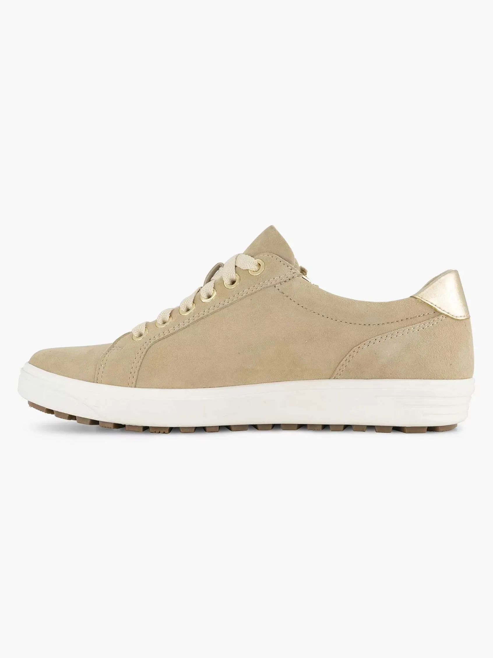Comfort Schoenen|Medicus Beige Leren Comfort Sneaker
