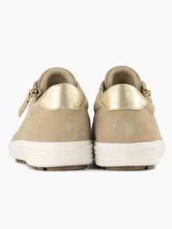 Comfort Schoenen|Medicus Beige Leren Comfort Sneaker