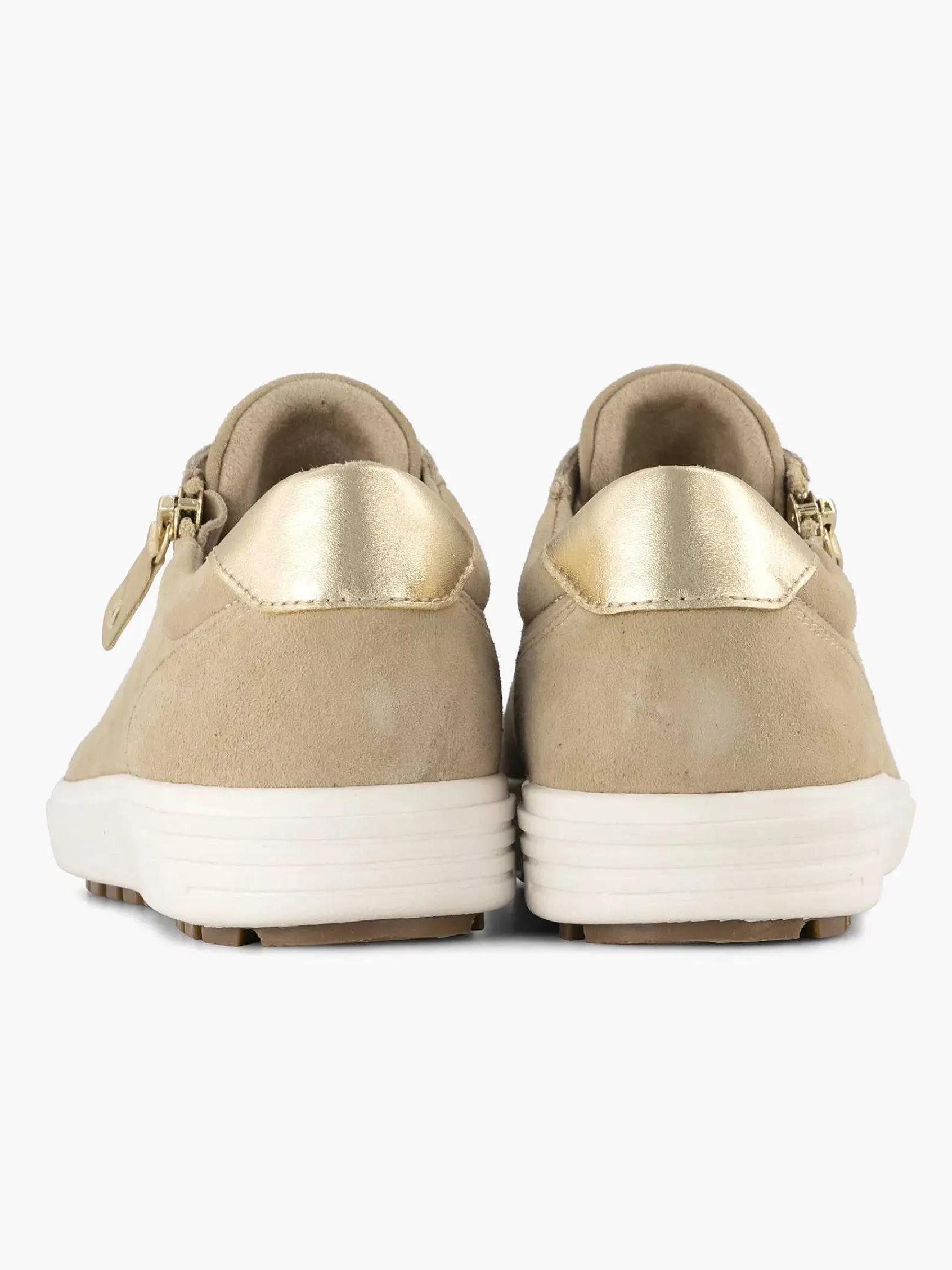 Comfort Schoenen|Medicus Beige Leren Comfort Sneaker