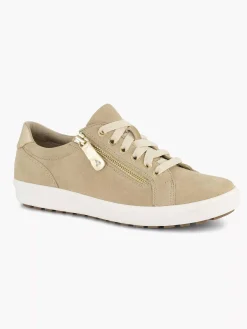 Comfort Schoenen|Medicus Beige Leren Comfort Sneaker