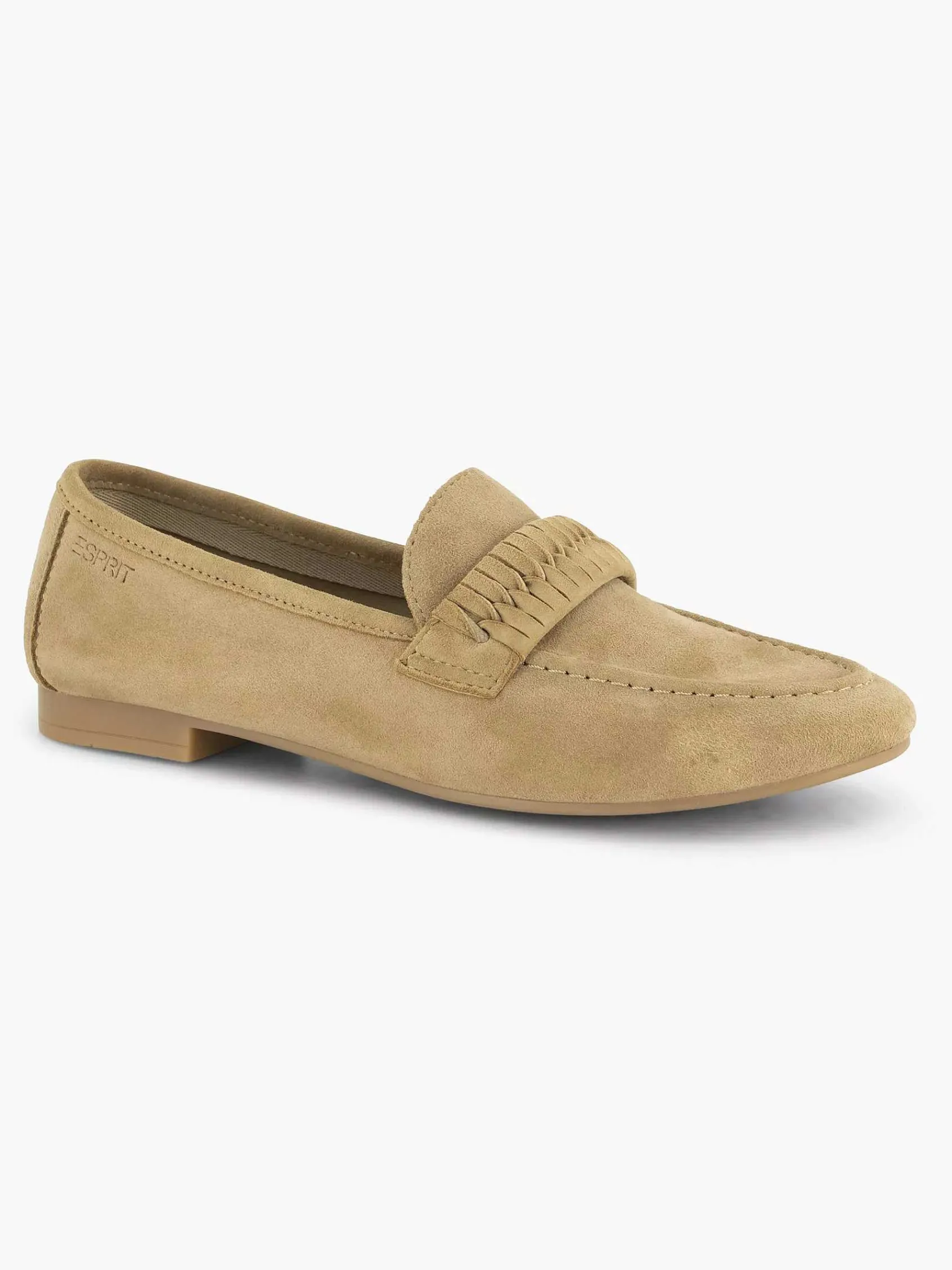 Instappers|Esprit Beige Leren Loafer
