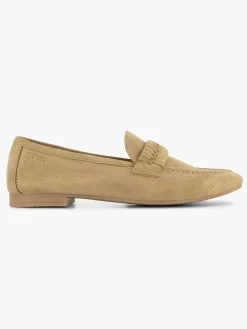 Instappers|Esprit Beige Leren Loafer