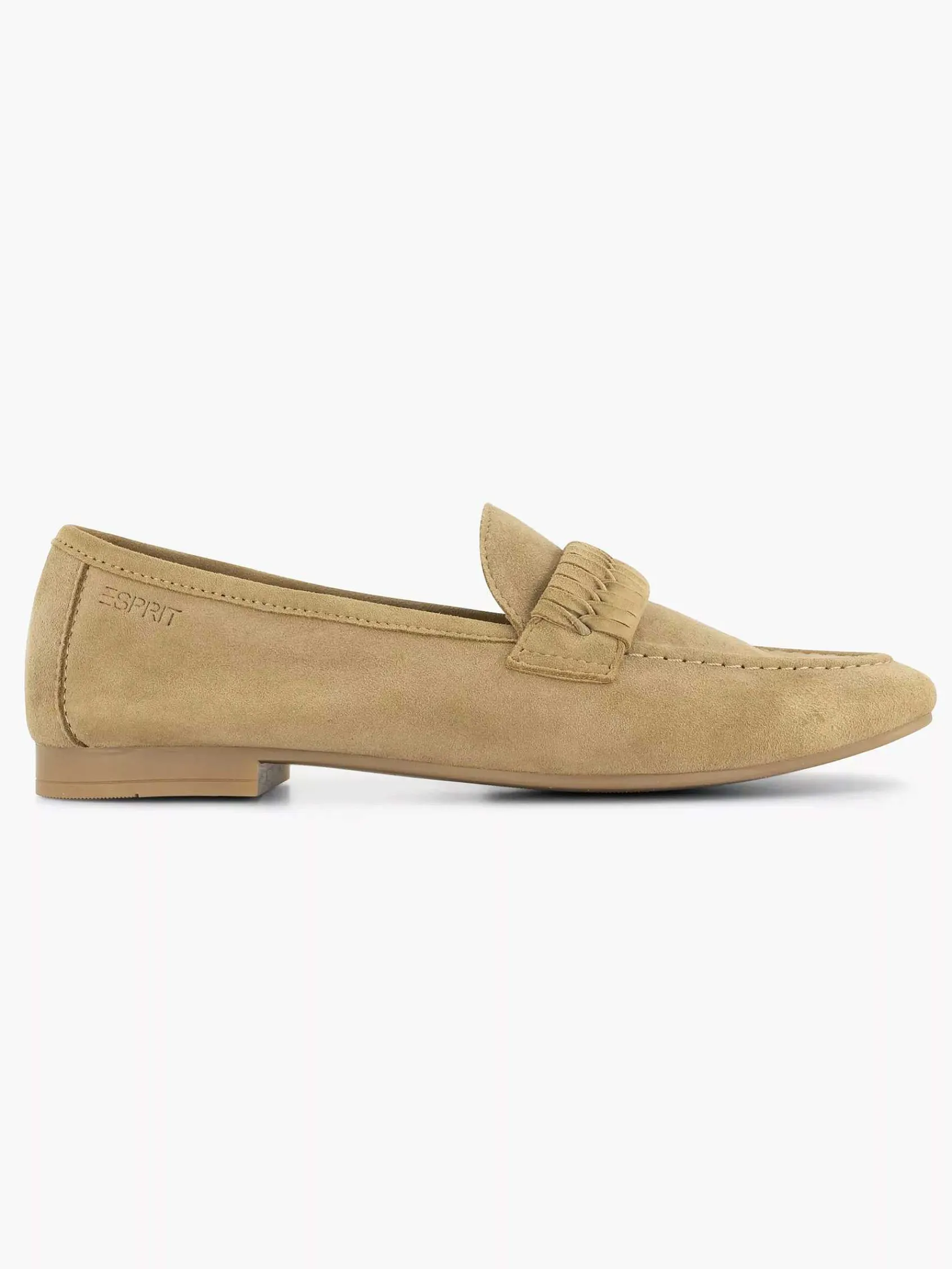 Instappers|Esprit Beige Leren Loafer