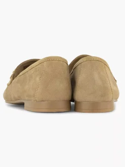 Instappers|Esprit Beige Leren Loafer