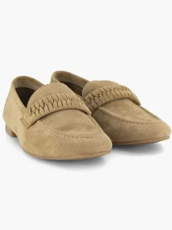 Instappers|Esprit Beige Leren Loafer