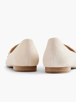 Instappers|5th Avenue Beige Leren Loafer Sierketting