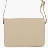 Tassen|5th Avenue Beige Leren Schoudertas