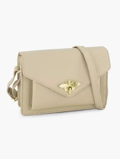 Tassen|5th Avenue Beige Leren Schoudertas