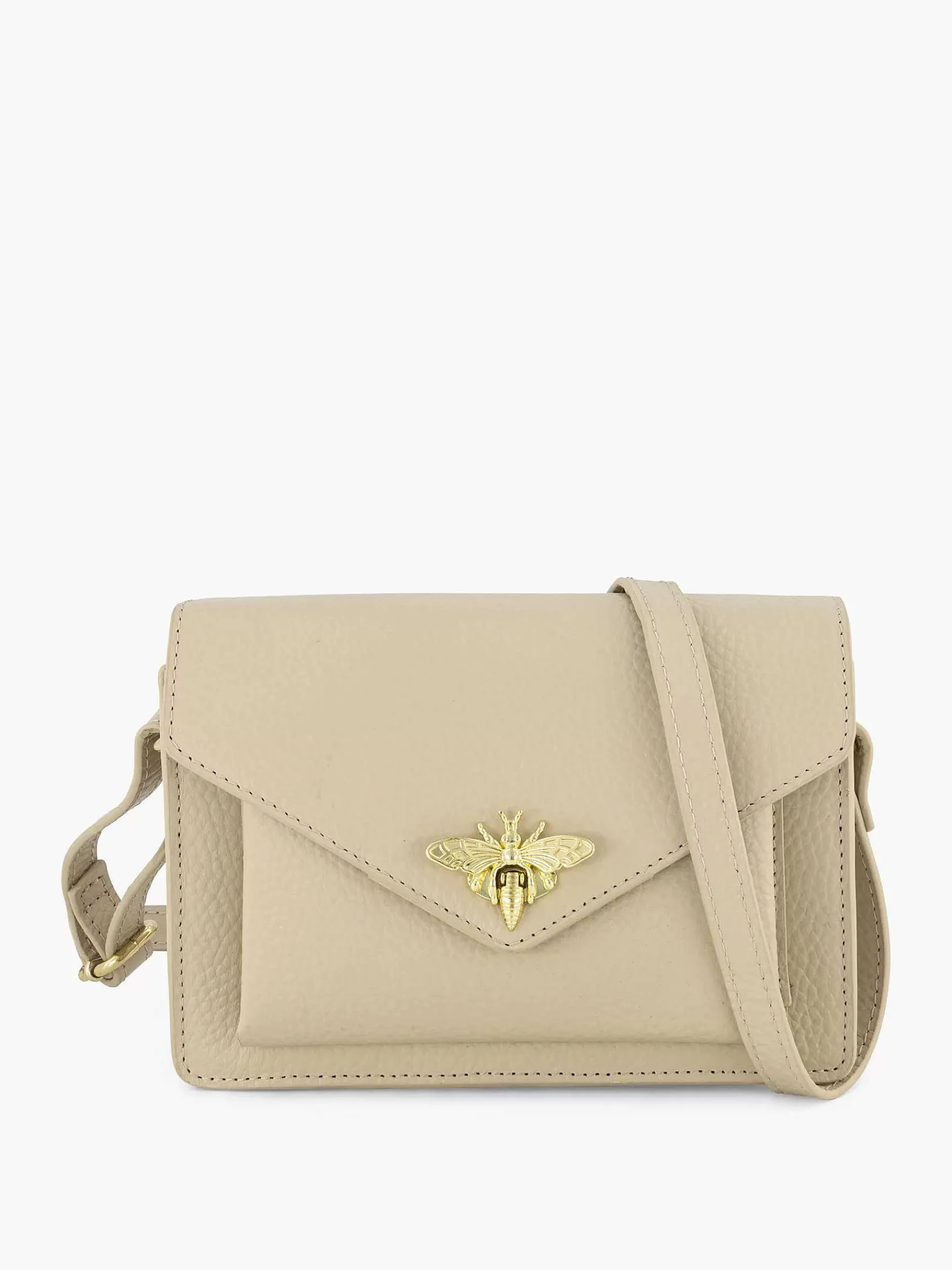 Tassen|5th Avenue Beige Leren Schoudertas