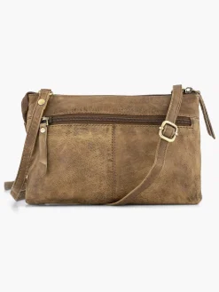 Online Exclusive Accessoires|5th Avenue Beige Leren Schoudertas