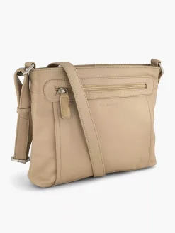Online Exclusive Accessoires|5th Avenue Beige Leren Schoudertas