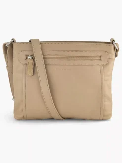 Online Exclusive Accessoires|5th Avenue Beige Leren Schoudertas