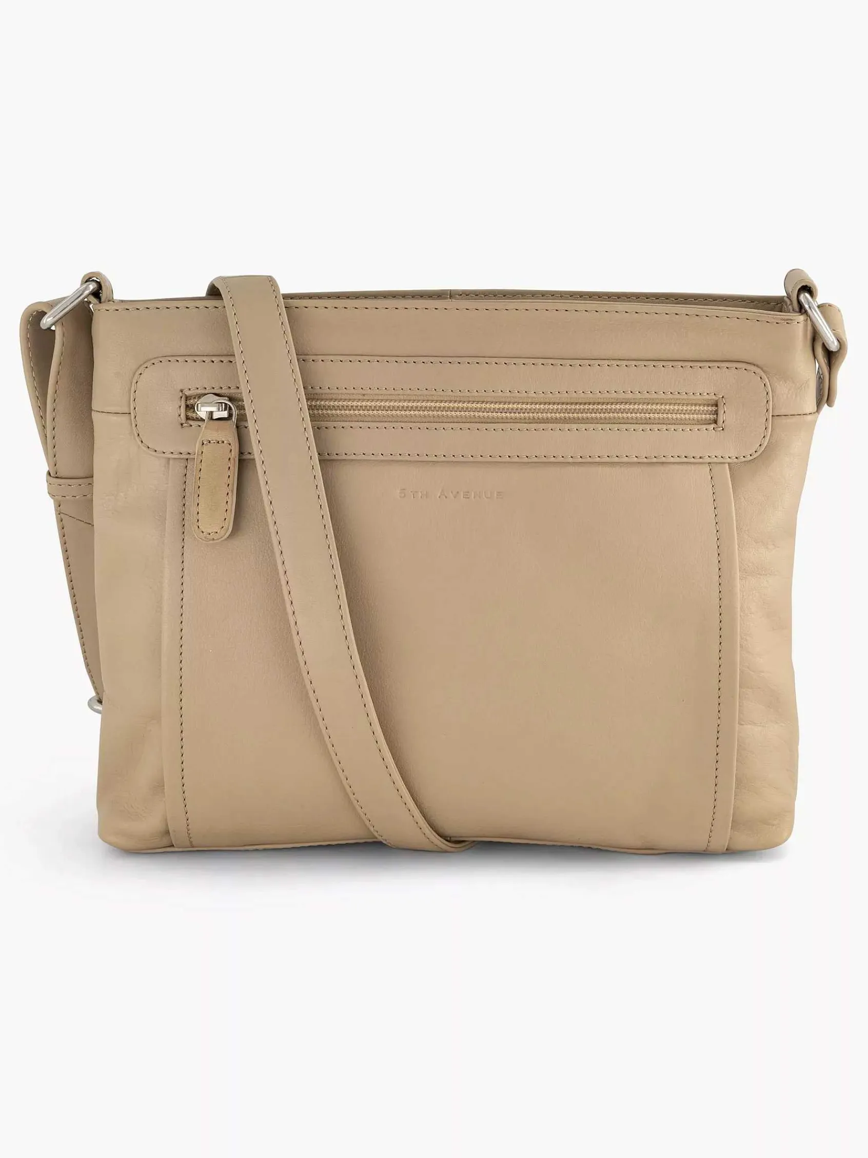 Online Exclusive Accessoires|5th Avenue Beige Leren Schoudertas