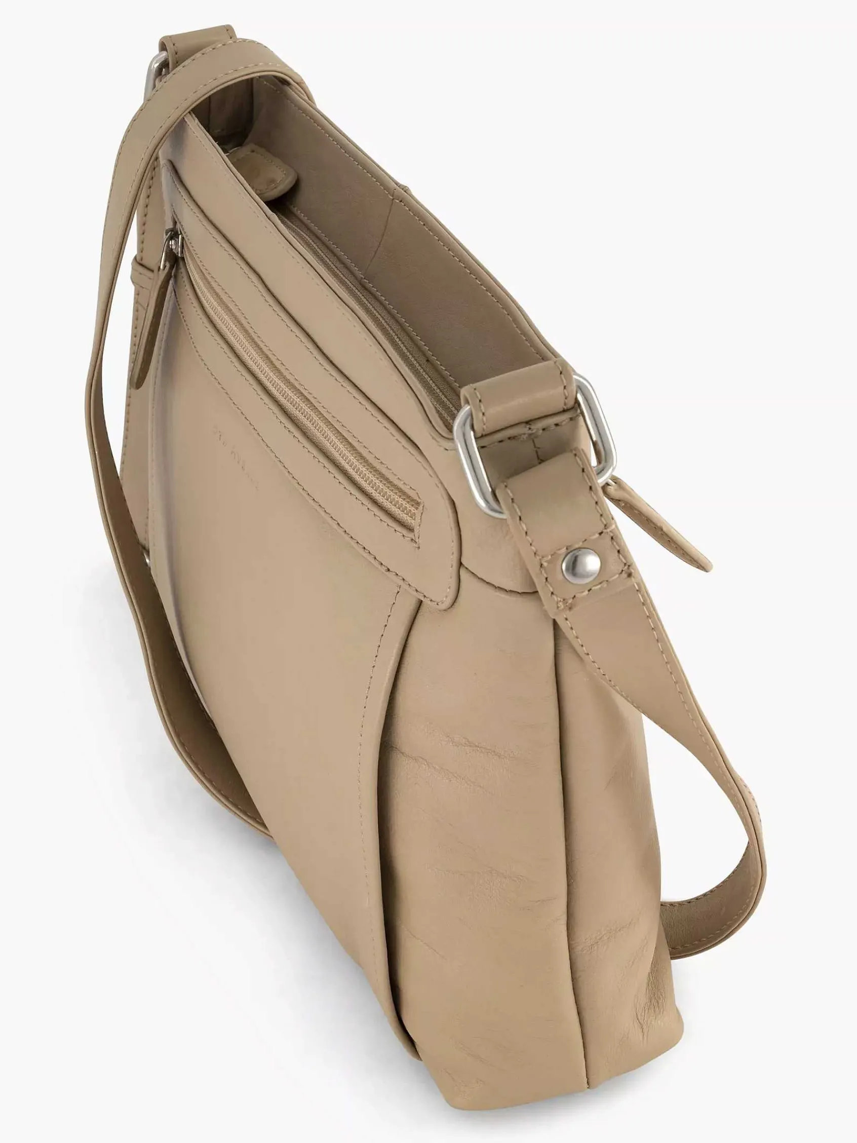 Online Exclusive Accessoires|5th Avenue Beige Leren Schoudertas