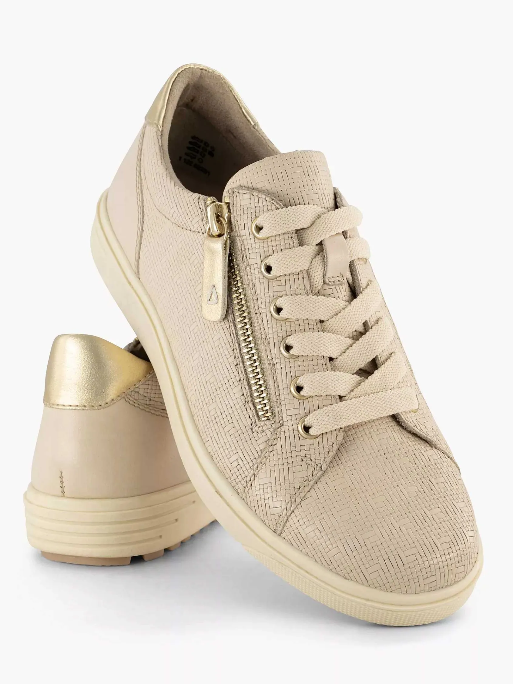 Sneakers|Medicus Beige Leren Sneaker