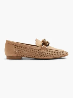 Instappers|Graceland Beige Loafer Sierketting