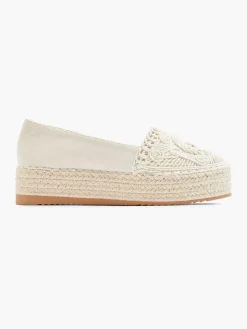 Instappers|Graceland Beige Platform Espadrille
