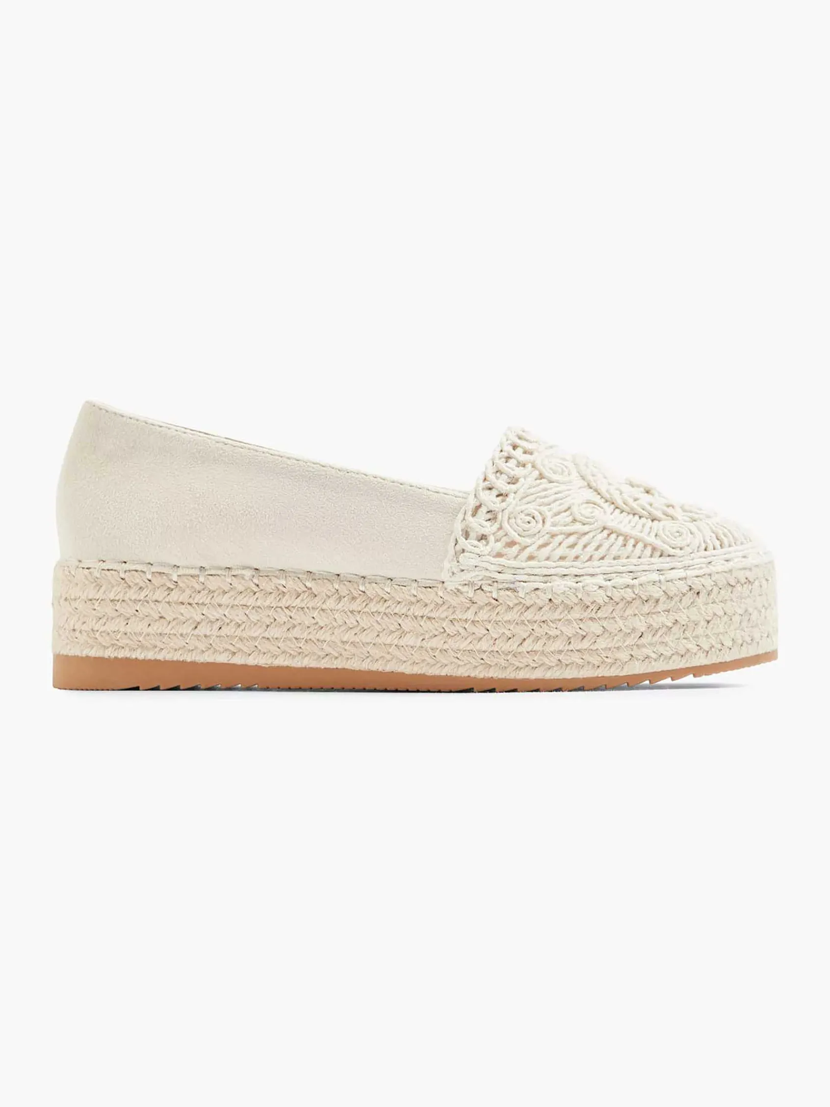 Instappers|Graceland Beige Platform Espadrille