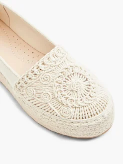 Instappers|Graceland Beige Platform Espadrille