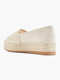 Instappers|Graceland Beige Platform Espadrille