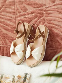 Sandalen|Esprit Beige Platform Sandaal