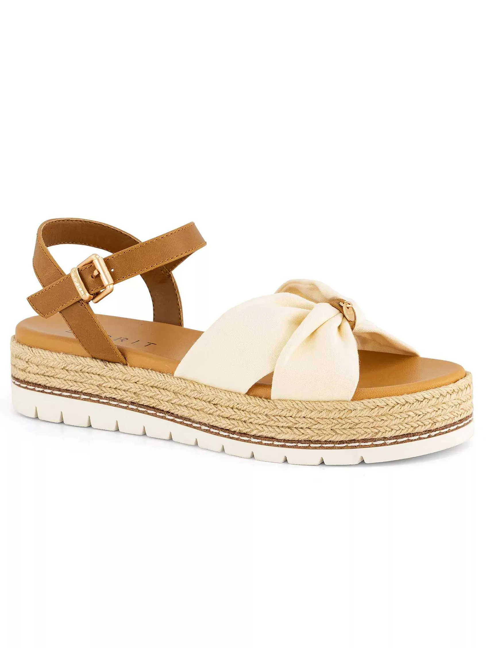 Sandalen|Esprit Beige Platform Sandaal