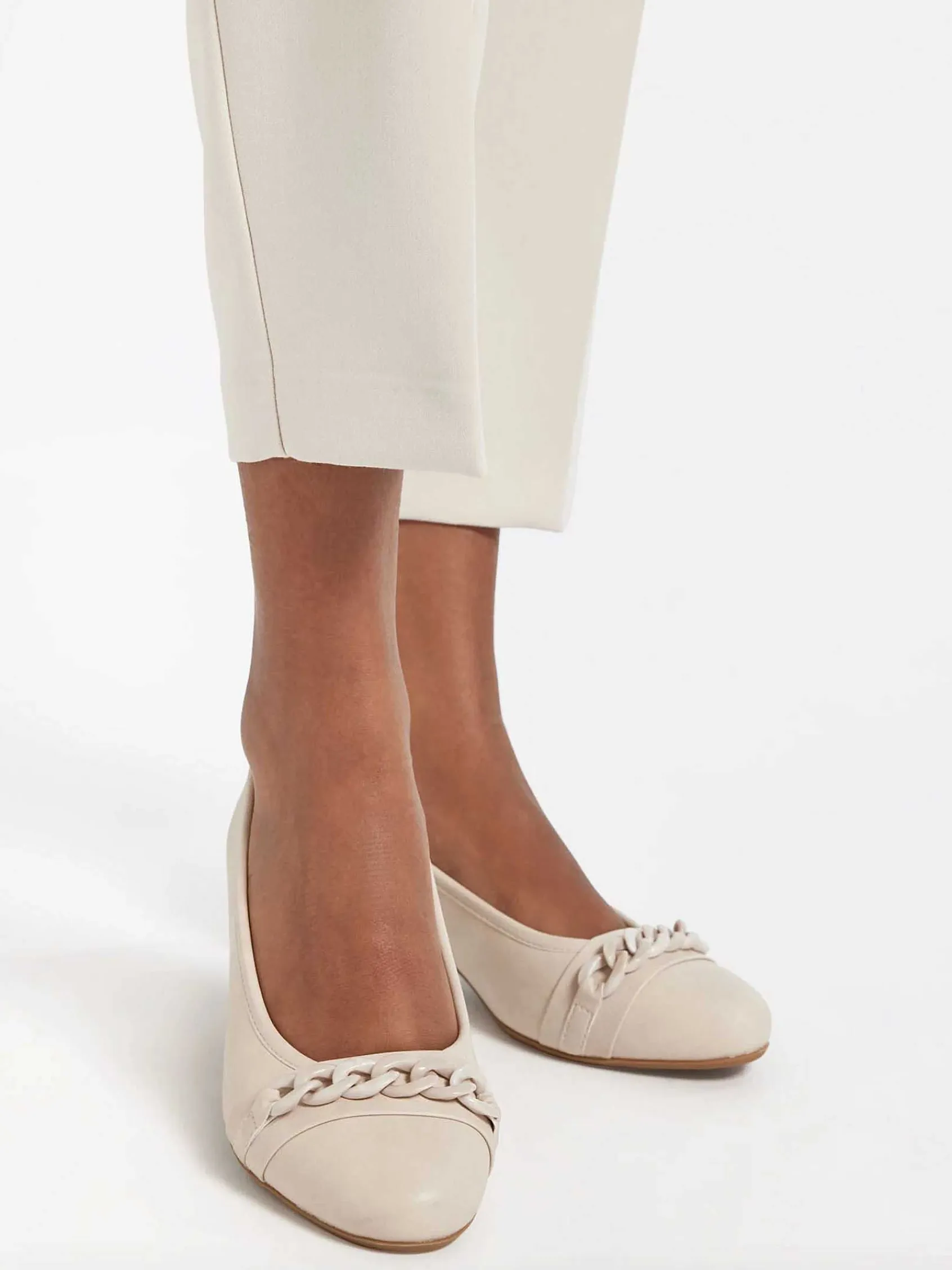 Comfort Schoenen|Easy Street Beige Pump Sierketting